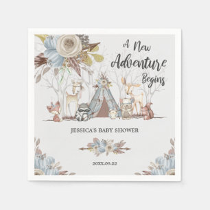 Serviette En Papier Whimsical Tribal Woodland Animaux Baby shower garç