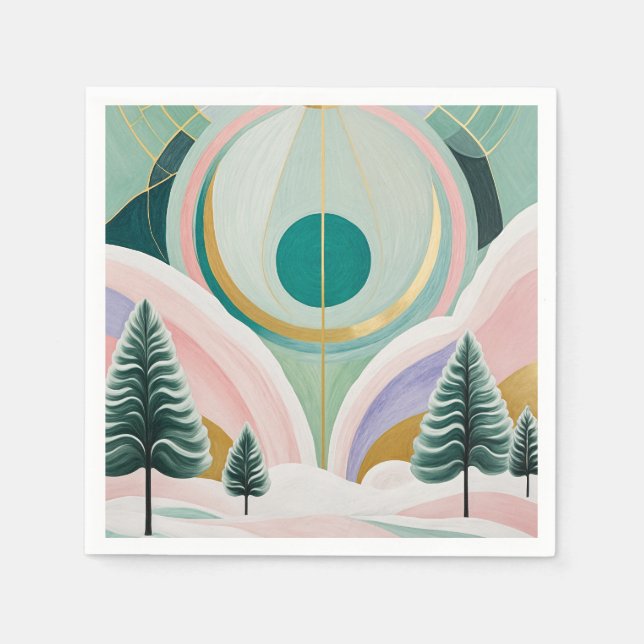 Serviette En Papier Whimsical Winter Dreamscape (Devant)