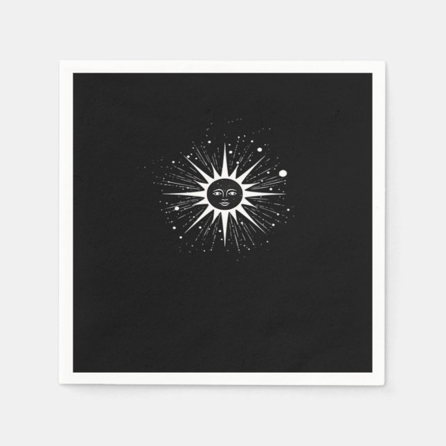 Serviette En Papier Whimsigoth Night Sky Sun Moon Witchy Classic Hallo (Devant)