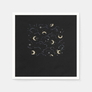 Serviette En Papier Whimsigoth Nuages Sun Moon Witchy