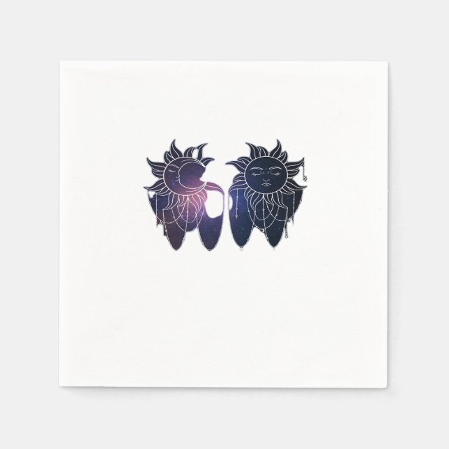 Serviette En Papier Whimsigoth Starry Nuit Sun Moon Witchy Classic (Devant)