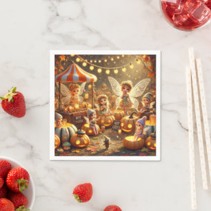 Serviette En Papier Whimssd'automne Fairy Citrouille Market Decoupage