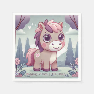 Serviette En Papier Whimsy Wings Pony rose Personnaliser Party Napkin