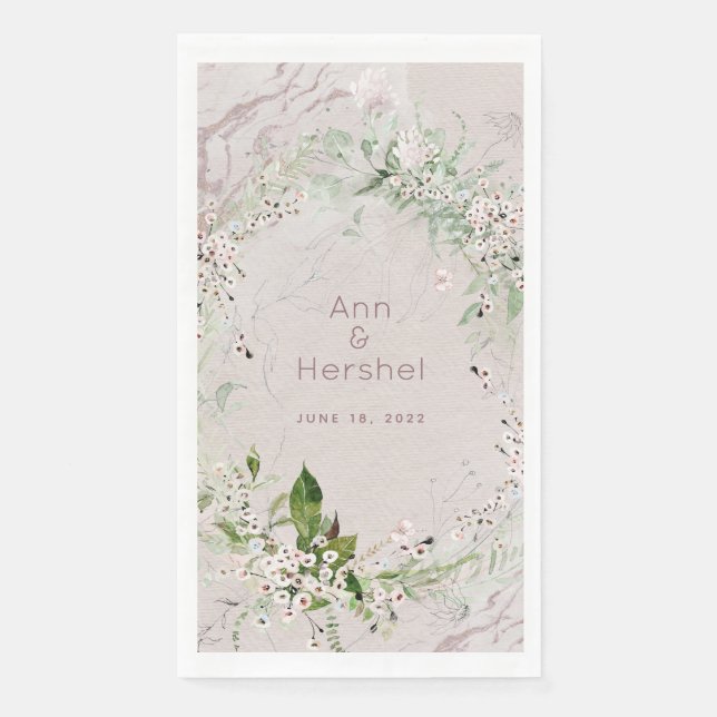 Serviette En Papier Whisch & Blush 2 Mariage Diner Napkins (Devant)