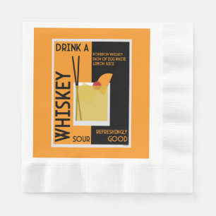 Serviette En Papier Whiskey Sour Cocktail Napkin