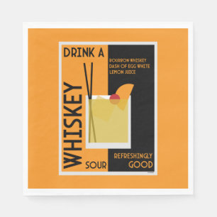 Serviette En Papier Whiskey Sour Cocktail Napkin