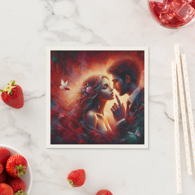 Serviette En Papier Whispers of Love Valentine Paper Napkin - Romantiq (En situation)