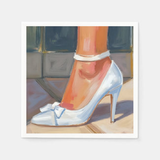 Serviette En Papier White Bridal Heels Wedding