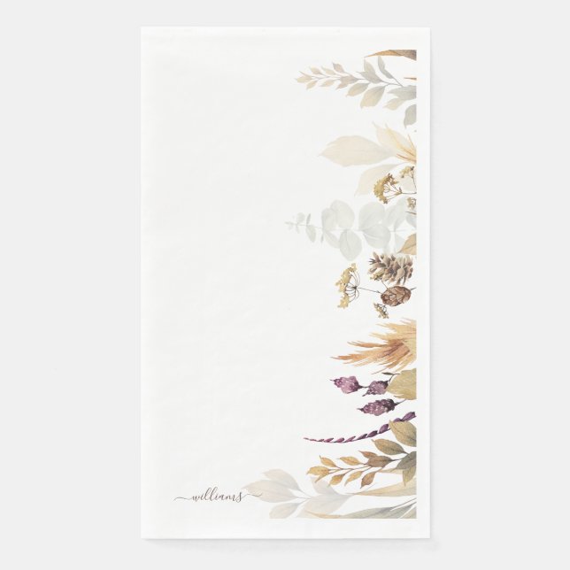 Serviette En Papier White Custom Nom de famille Fall Foliing (Devant)