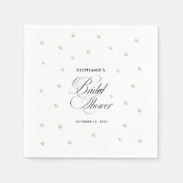Serviette En Papier White Pearls Bridal Shower