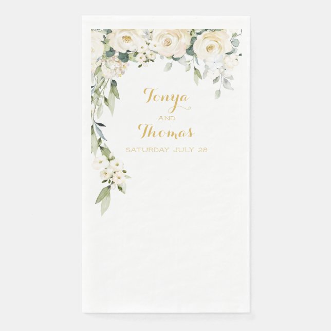 Serviette En Papier White Peony Epiphany Mariage Long Dinner Naples (Devant)