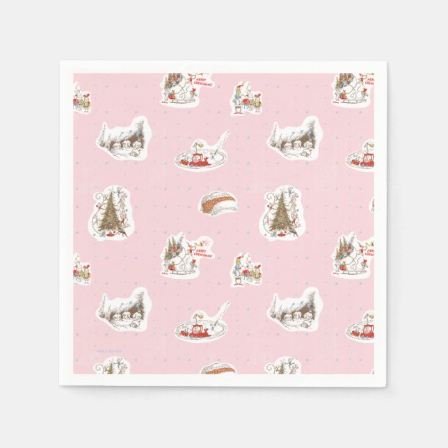 Serviette En Papier Whoville Christmas Vignette Pattern (Devant)