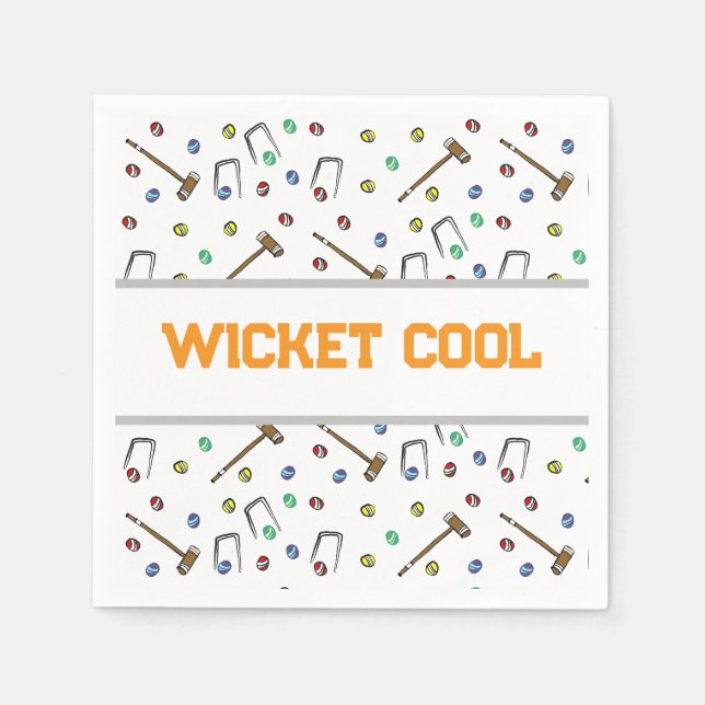 Serviette En Papier Wicket Cool Croquet Anniversaire Mignonne Garden P (Devant)