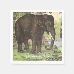 Serviette En Papier Wild Elephant Imprimer Baby shower neutre genre