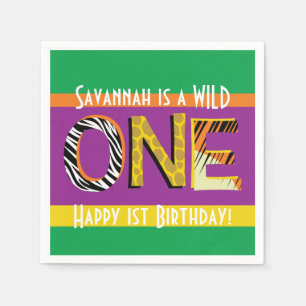 Serviette En Papier Wild One 1er anniversaire de fête Safari