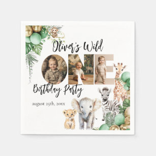 Serviette En Papier Wild One Birthday Safari photo d'animal