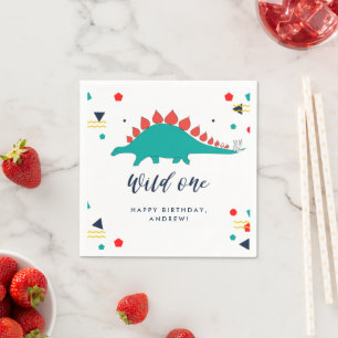 Serviette En Papier Wild One Boys Confetti Dinosaur fête d'anniversair