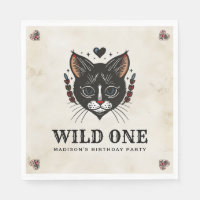 Wild One Cute Kitten Cat Rockabilly 1er Anniversai