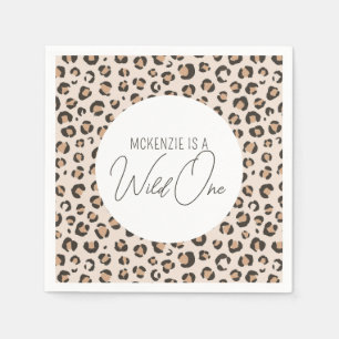 Serviette En Papier Wild One Empreinte de léopard 1er anniversaire