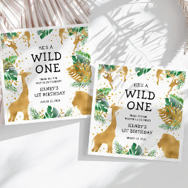 Serviette En Papier Wild One Jungle Safari 1er anniversaire