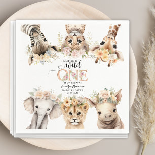 Serviette En Papier Wild One Safari Jungle Girl Baby shower serviettes