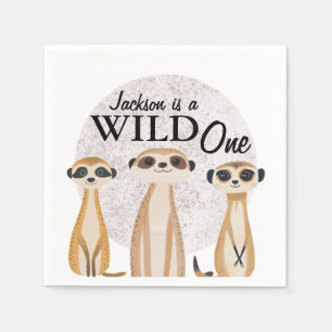 Serviette En Papier Wild One Safari premier anniversaire