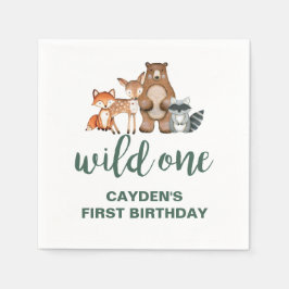 Serviette En Papier Wild One Woodland Animal Premier Anniversaire serv