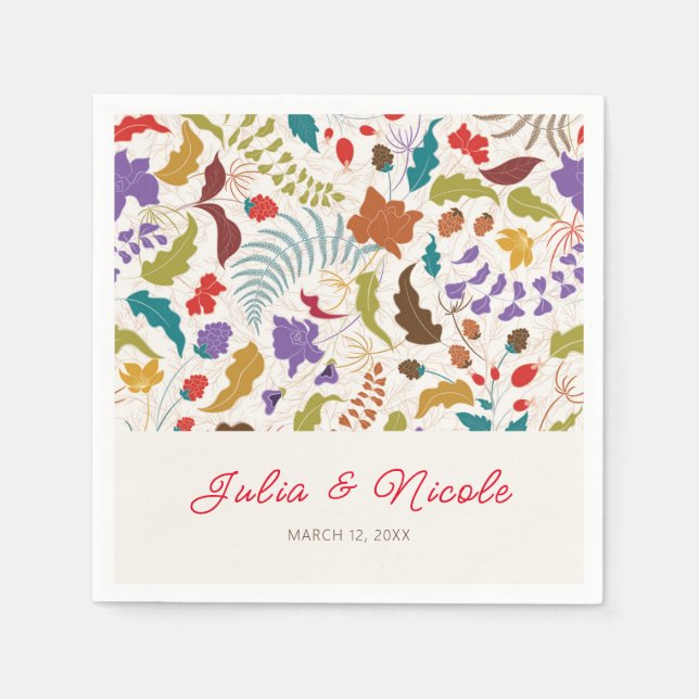 Serviette En Papier Wild Rose Woods Exotic Flower Garden Mariage (Devant)