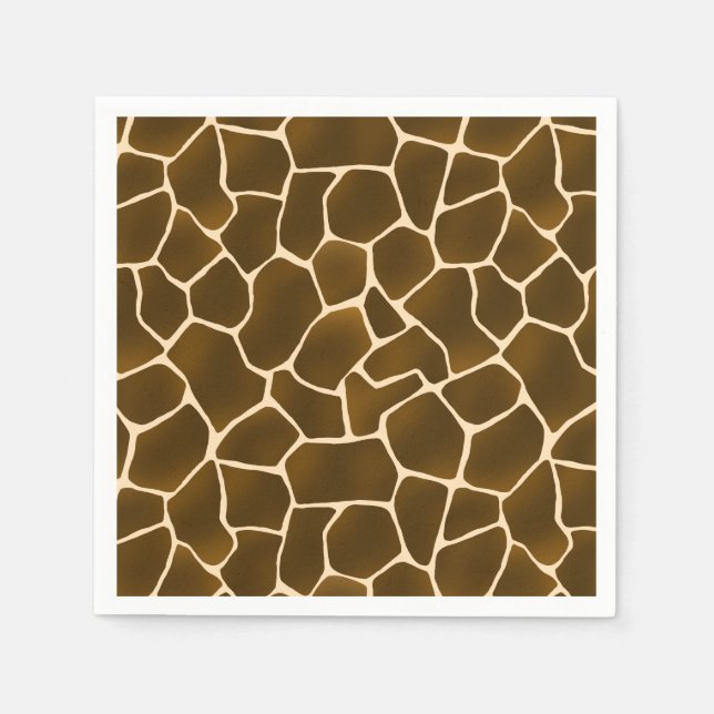 Serviette En Papier Wild Safari Natural Giraffe Imprimer (Devant)