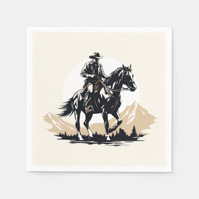 Serviette En Papier Wild West Cowboy (Devant)