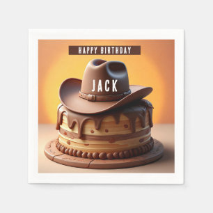 Serviette En Papier Wild West Cowboy Casquette Cake