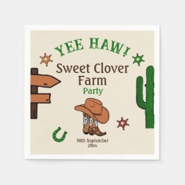 Serviette En Papier Wild West Rustic Cowboy Parti occidental