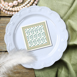 Serviette En Papier William Morris Art déco floral vignes vertes