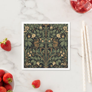 Serviette En Papier William Morris Blackthorn Floral Art Nouveau