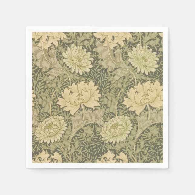 Serviette En Papier William Morris Chrysanthemum Fleur d'âge (Devant)