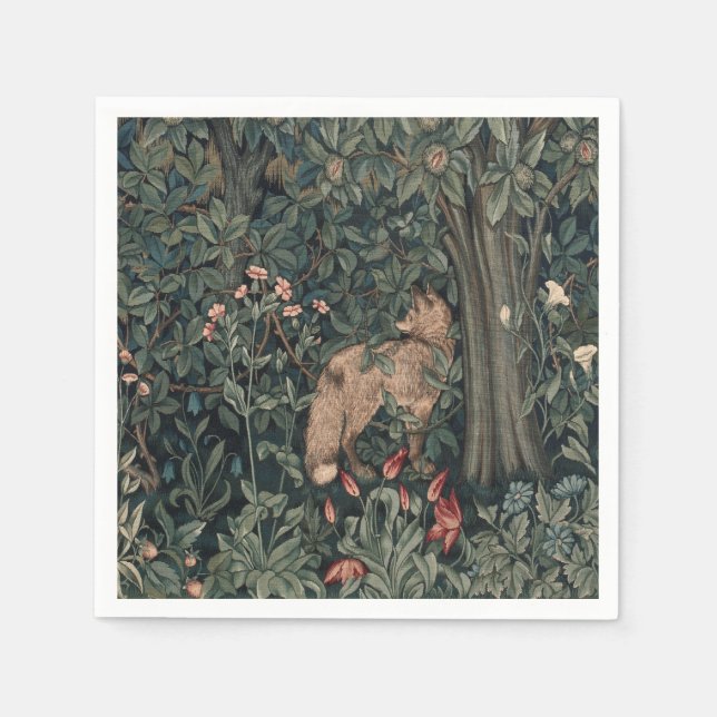 Serviette En Papier William Morris Faune sauvage Fox (Devant)