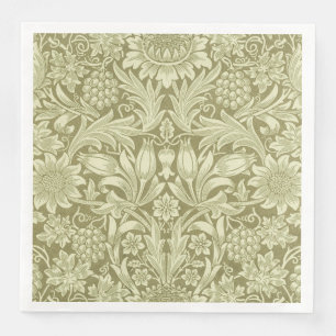 Serviette En Papier William Morris Fleur verte tournesol