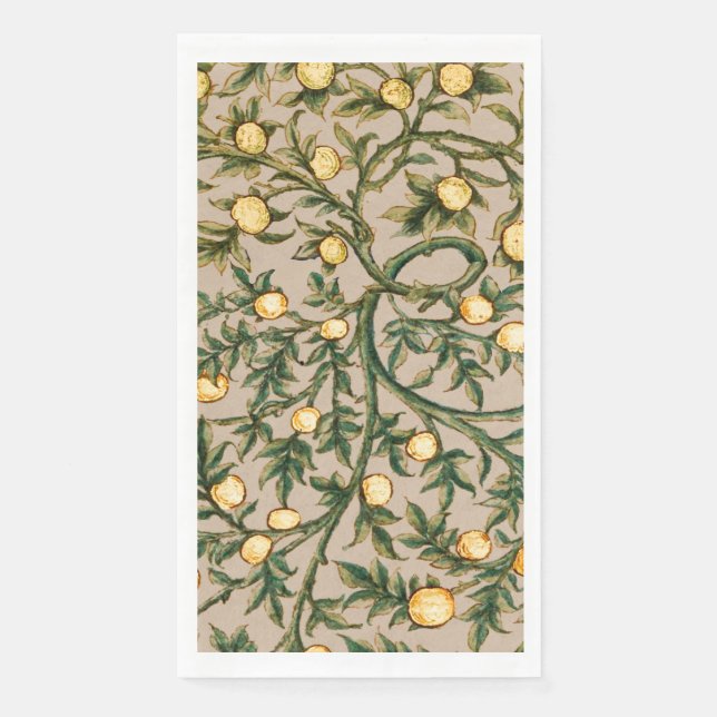 Serviette En Papier William Morris Fruit Floral Jardin Fleur Classique (Devant)