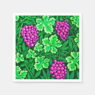 Serviette En Papier William Morris Grapevine, Magenta et Green