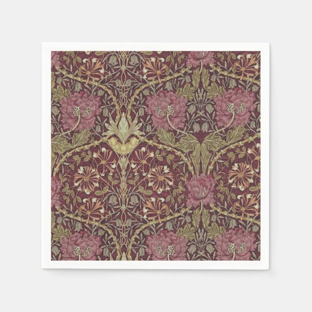 Serviette En Papier William Morris, Honeysuckle, floral. (Devant)