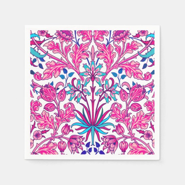 Serviette En Papier William Morris Hyacinth Imprimer, rose Fuchsia (Devant)