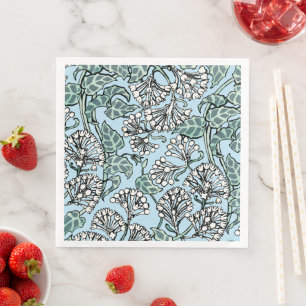 Serviette En Papier William Morris Jasmine et Motif Feuille