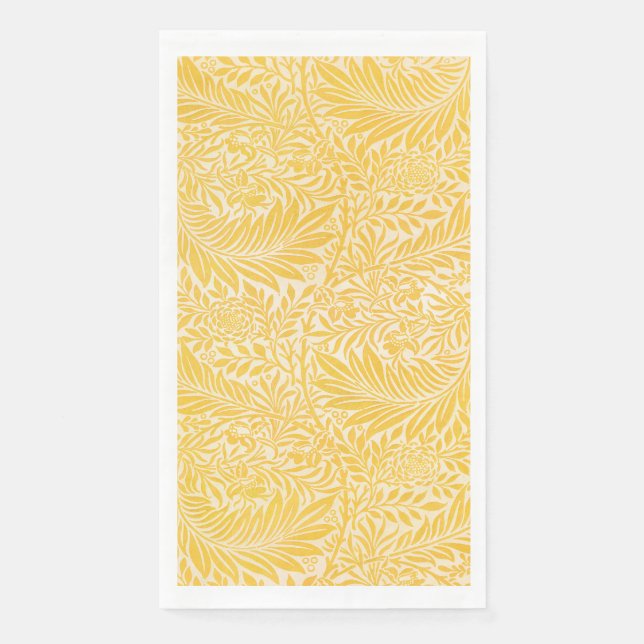 Serviette En Papier William Morris - Larkspur Feuilles et Motif de fle (Devant)