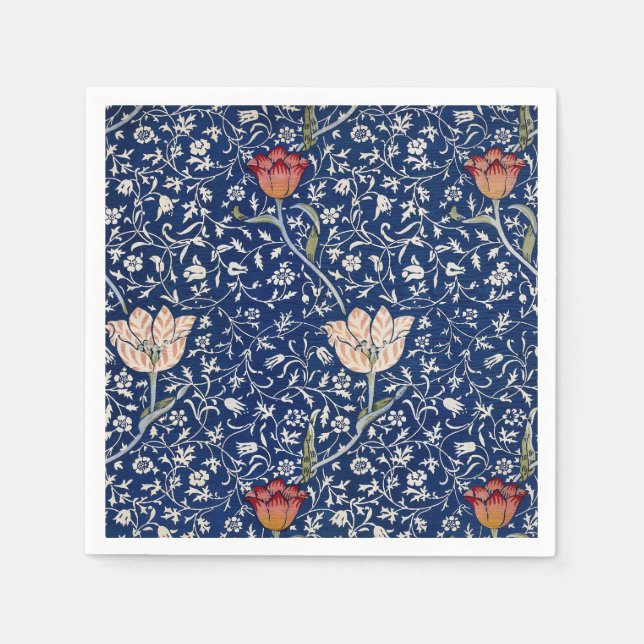 Serviette En Papier William Morris Medway Floral bleu (Devant)