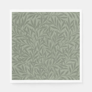 Serviette En Papier William Morris Motif Saule Antique Vert Sauge
