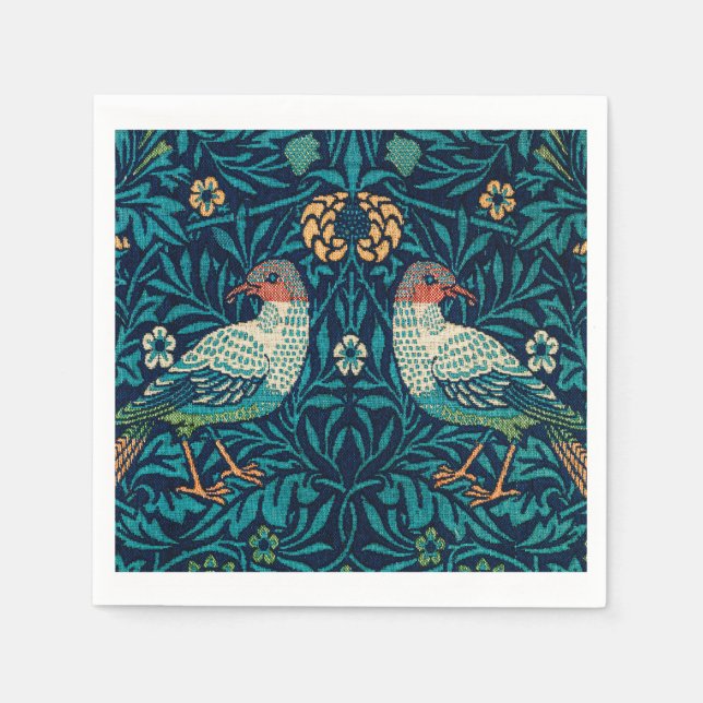 Serviette En Papier William Morris - Oiseaux floraux Vintages (Devant)