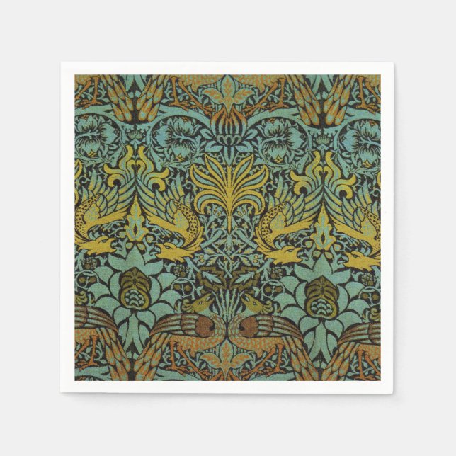 Serviette En Papier William Morris Peacock Dragon Fond d'écran (Devant)