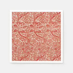 Serviette En Papier William Morris Rose & chardon Floral Rouge