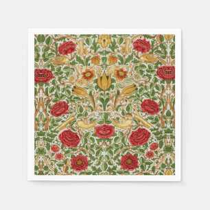 Serviette En Papier William Morris Rose & Oiseaux Chintz Rouge