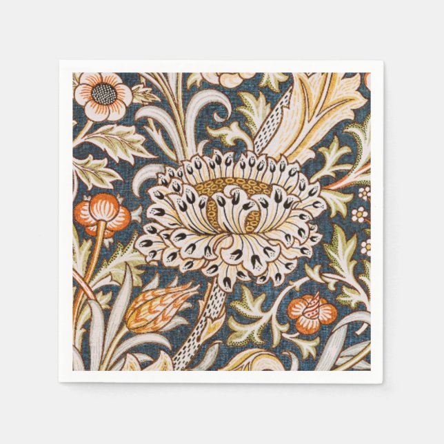 Serviette En Papier William Morris Trent Garden Flower Motif classique (Devant)